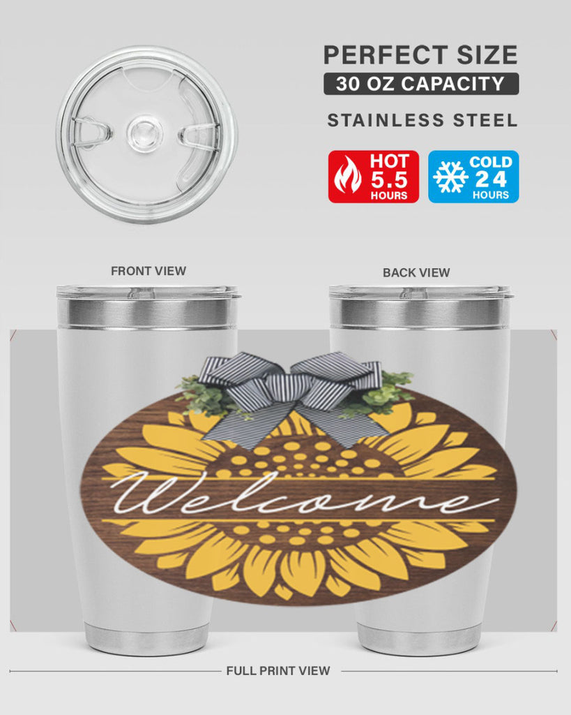 Welcome Sunflower Mockup584#- spring- Tumbler