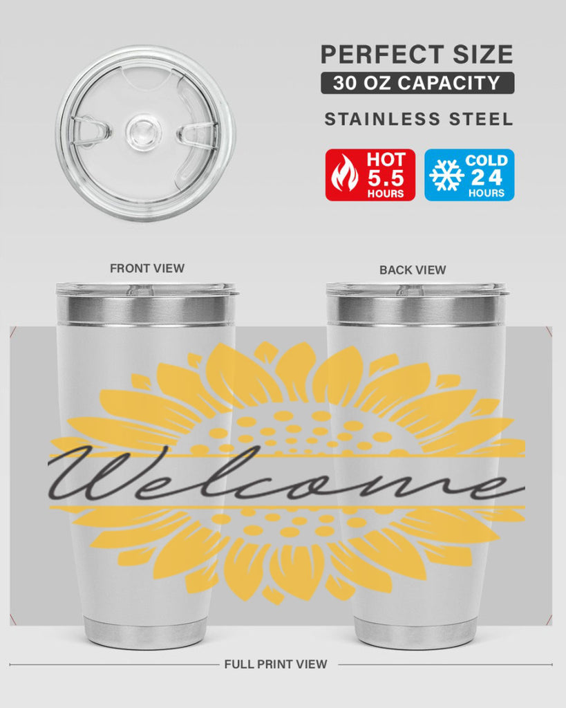 Welcome Sunflower585#- spring- Tumbler