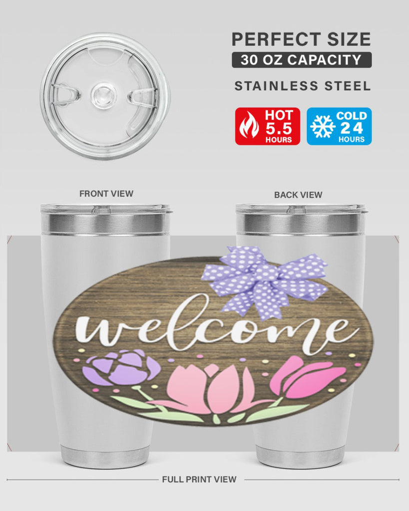 Welcome three flowers Mockup586#- spring- Tumbler