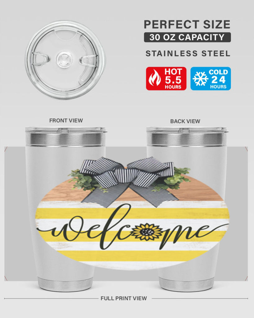 Welcome with sunflower Mockup591#- spring- Tumbler