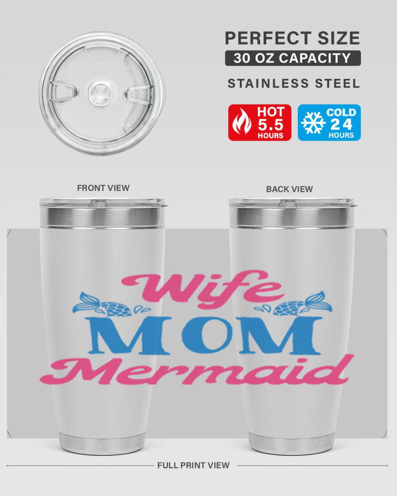 Wife Mom Mermaid 670#- mermaid- Tumbler