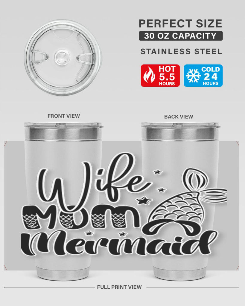 Wife Mom Mermaid 675#- mermaid- Tumbler