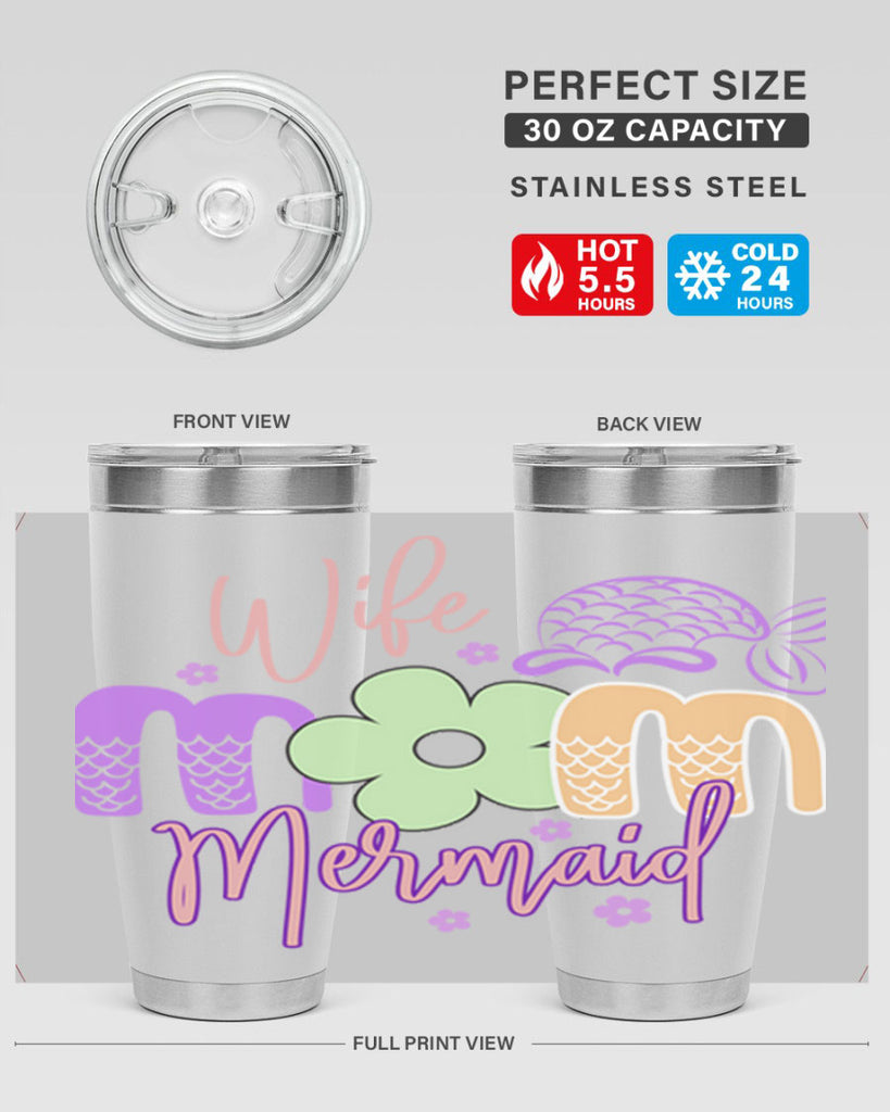 Wife Mom Mermaid 677#- mermaid- Tumbler