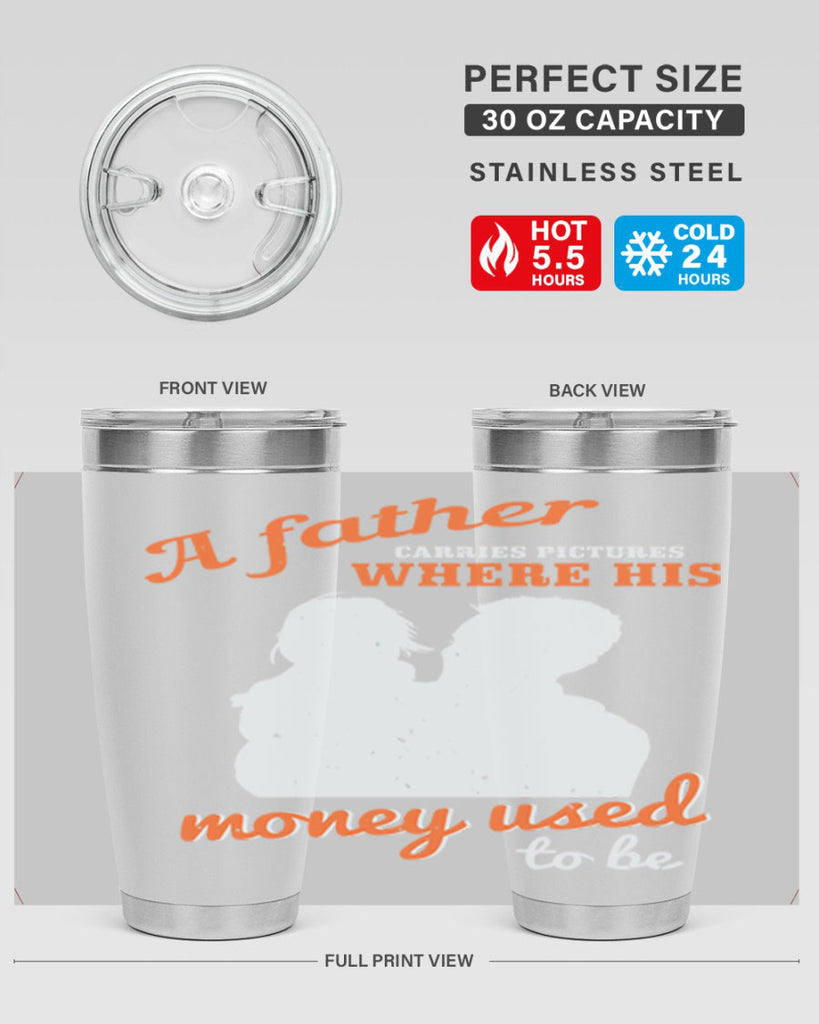 a father carries pictures 273#- fathers day- Tumbler