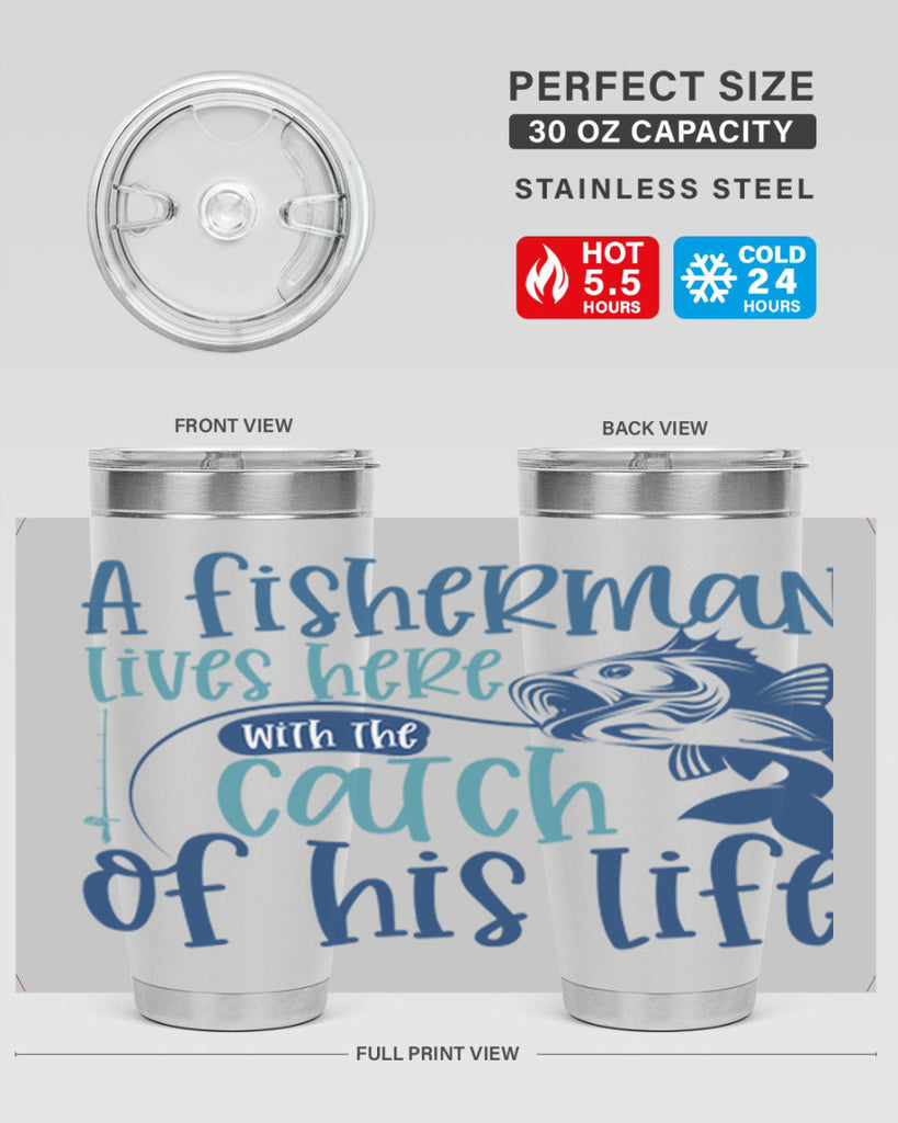 a fisherman lives here with the catch 228#- fishing- Tumbler