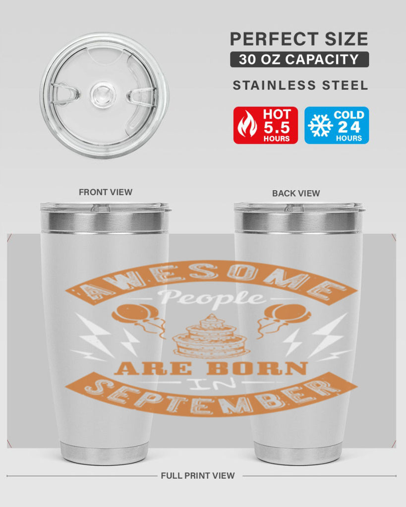 awesome people are born in September Style 17#- birthday- tumbler