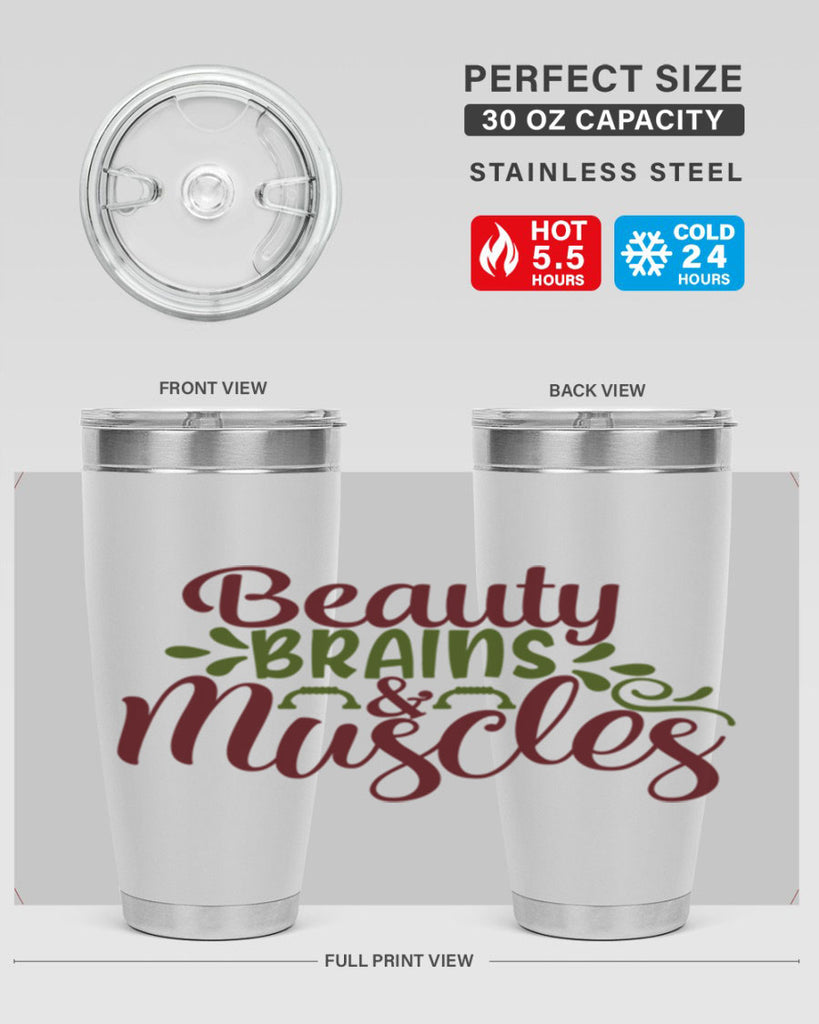 beauty brains muscles 52#- gym- Tumbler