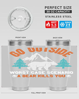 go outside worst case scenario a bear kills you  40#- Bears- Tumbler