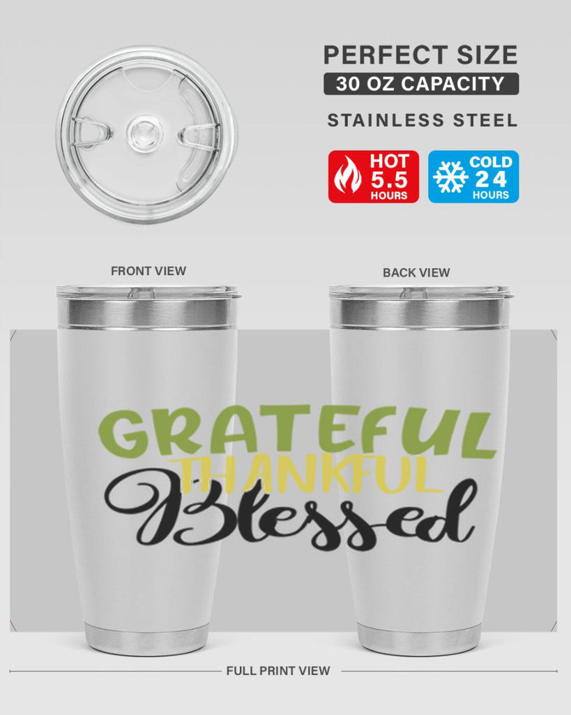 grateful thankful blessed 57#- thanksgiving- Tumbler