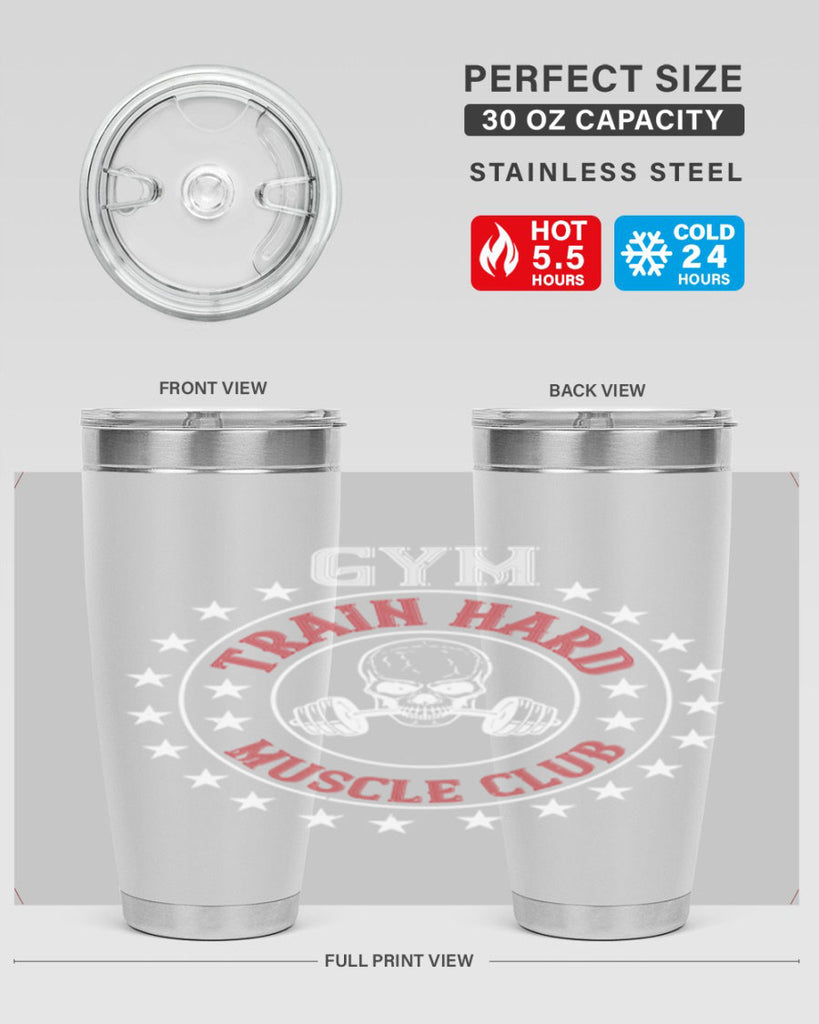 gym train hard mucle club 95#- gym- Tumbler