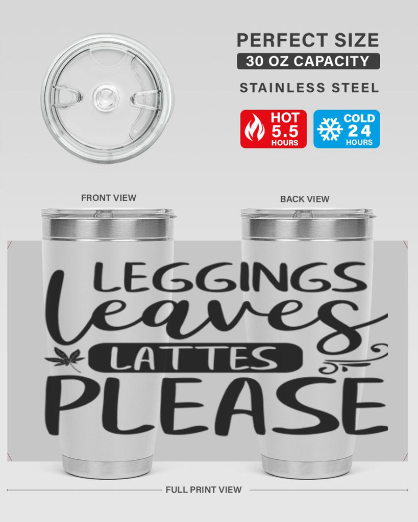 leggings leaves lattes please 396#- fall- Tumbler