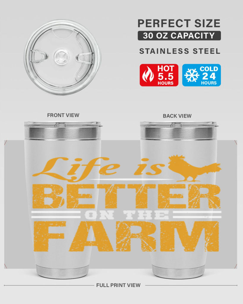 life is better on the farm 44#- farming and gardening- Tumbler
