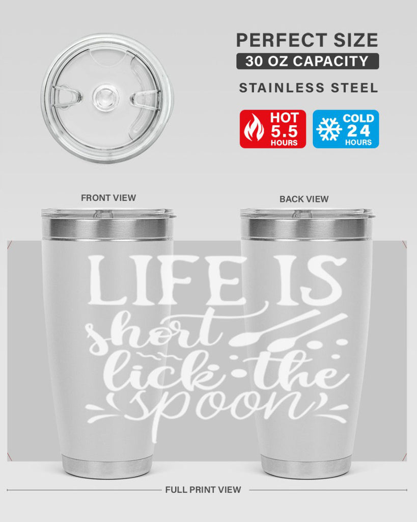 life is short lick the spoon 25#- kitchen- Tumbler
