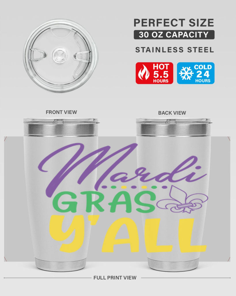 mardi gras yall 77#- mardi gras- Tumbler