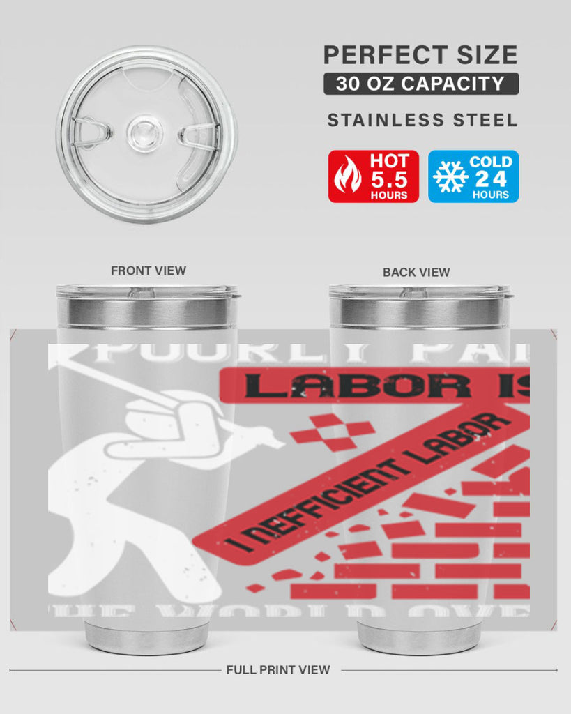 poorly paid labor is inefficient labor the world over 19#- labor day- Tumbler