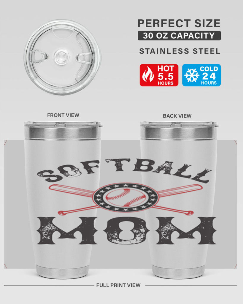 softball mom 66#- mom- Tumbler