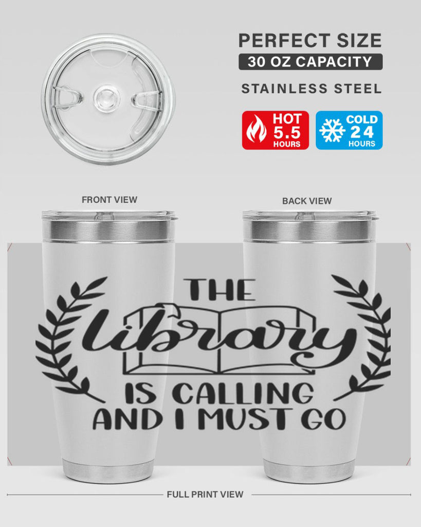 the library is calling and i must go 25#- reading- Tumbler