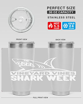vineyard vines Shark Week Style 8#- shark  fish- Tumbler