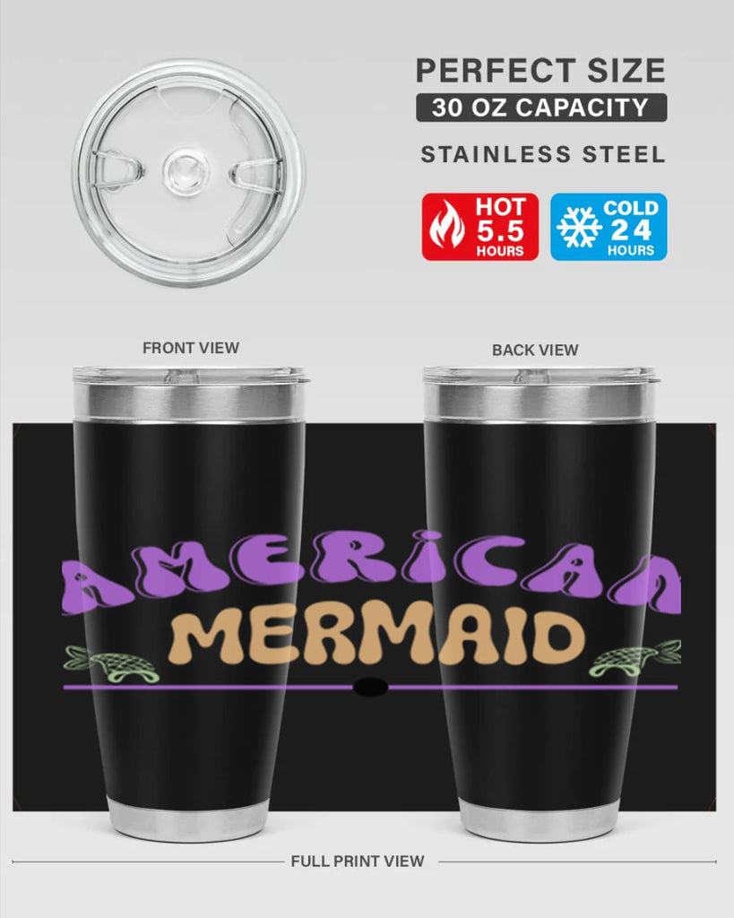 American Mermaid 16#- mermaid- Tumbler