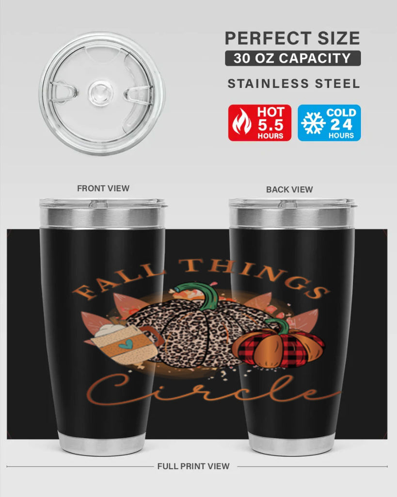 Fall Things Circle 133#- fall- Tumbler