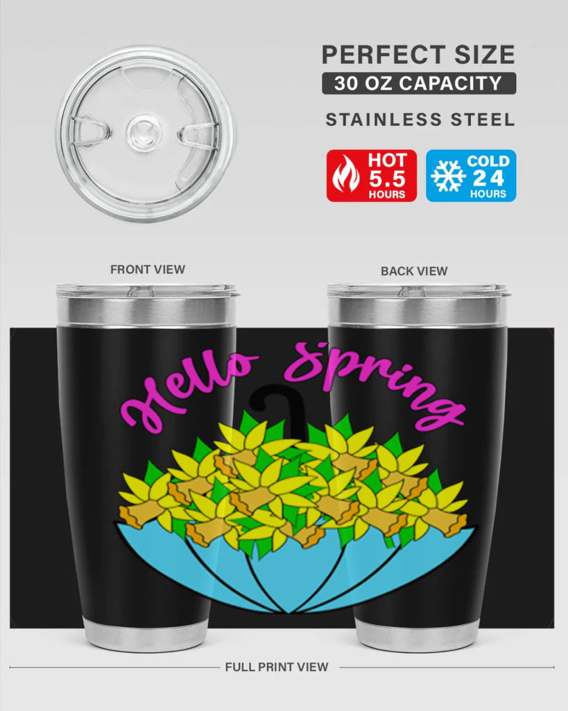 Hello Spring Umbrella Daffodils207#- spring- Tumbler