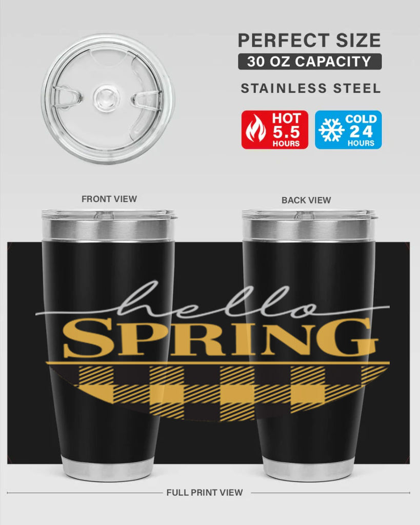 Hello Spring plaid 203#- spring- Tumbler