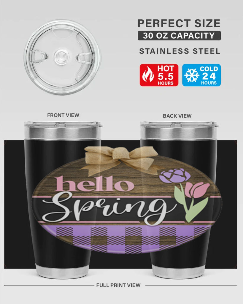 Hello spring plaid Mockup205#- spring- Tumbler
