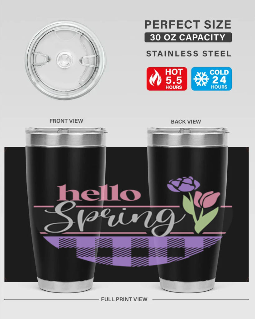 Hello spring plaid206#- spring- Tumbler