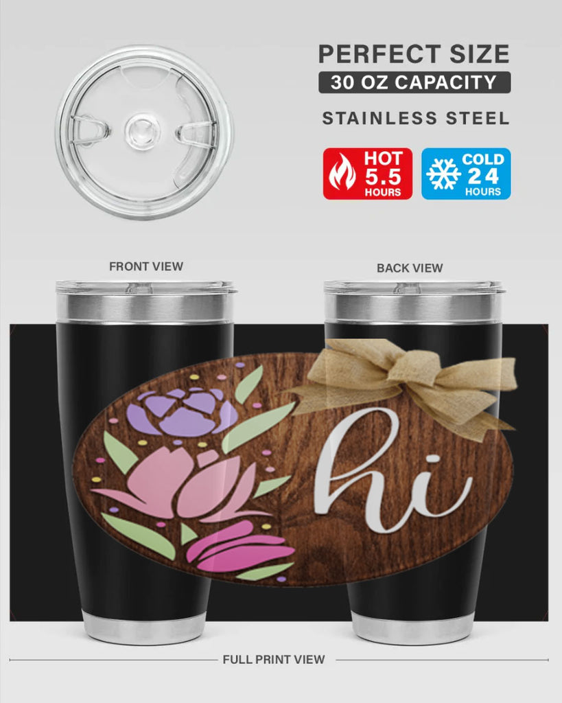 Hi pink flowers Mockup237#- spring- Tumbler