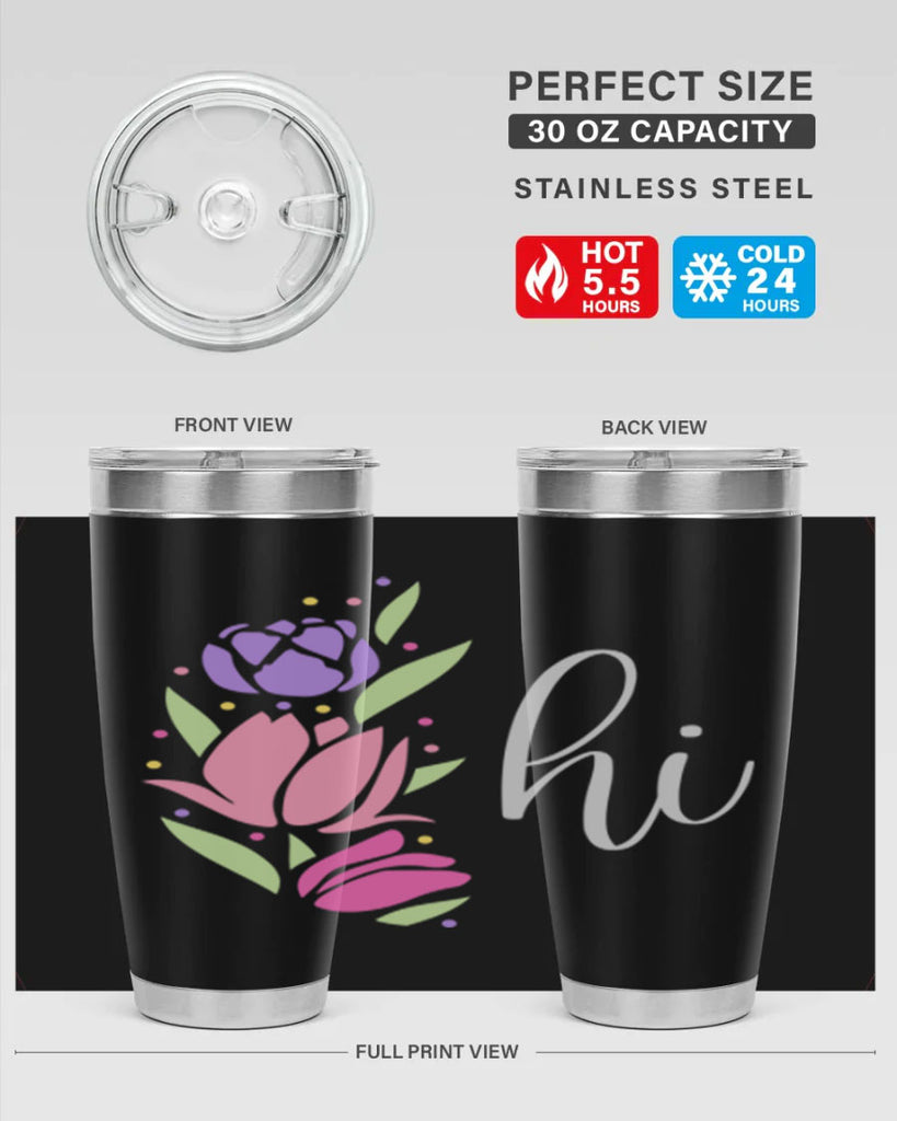 Hi pink flowers238#- spring- Tumbler