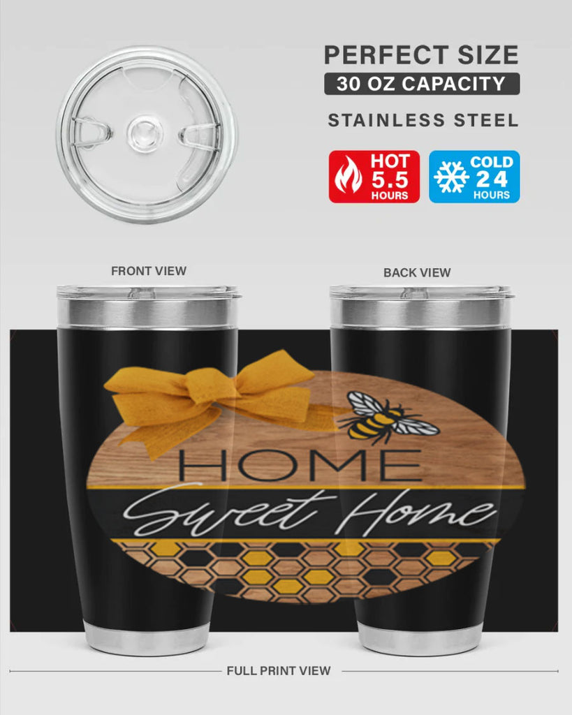 Home Sweet Home Bee and hive pattern Mockup242#- spring- Tumbler
