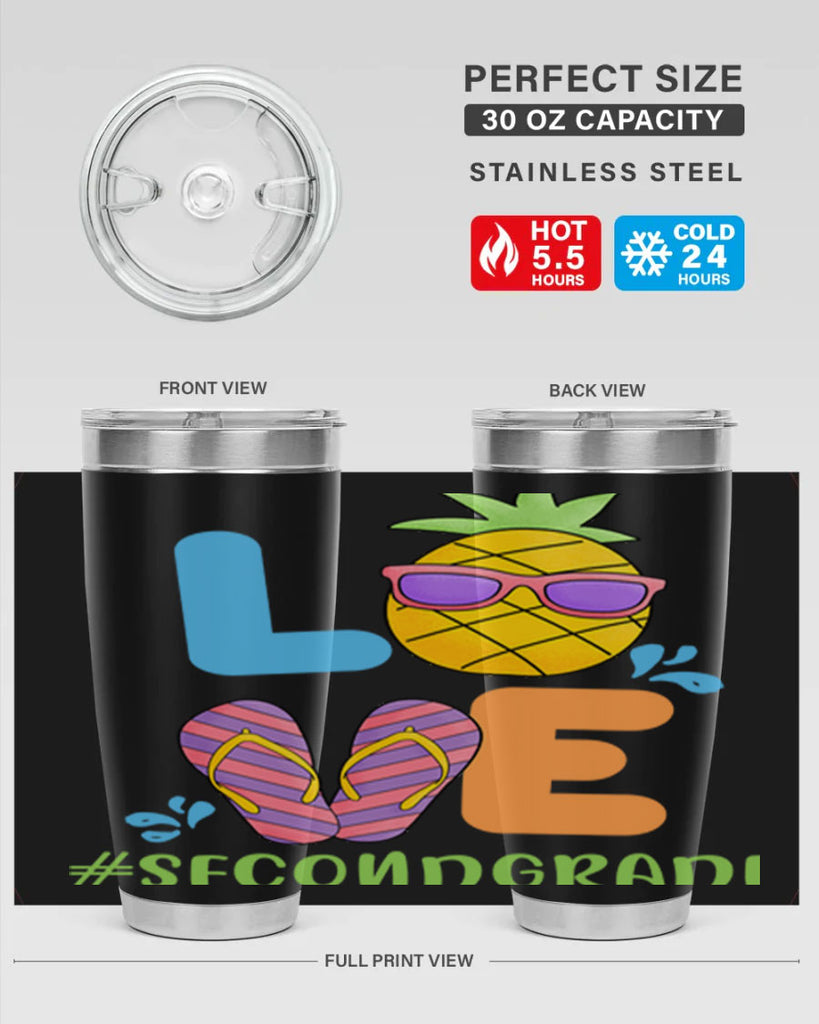 LOVE 2nd Grade Summer Pineapple 17#- second grade- Tumbler