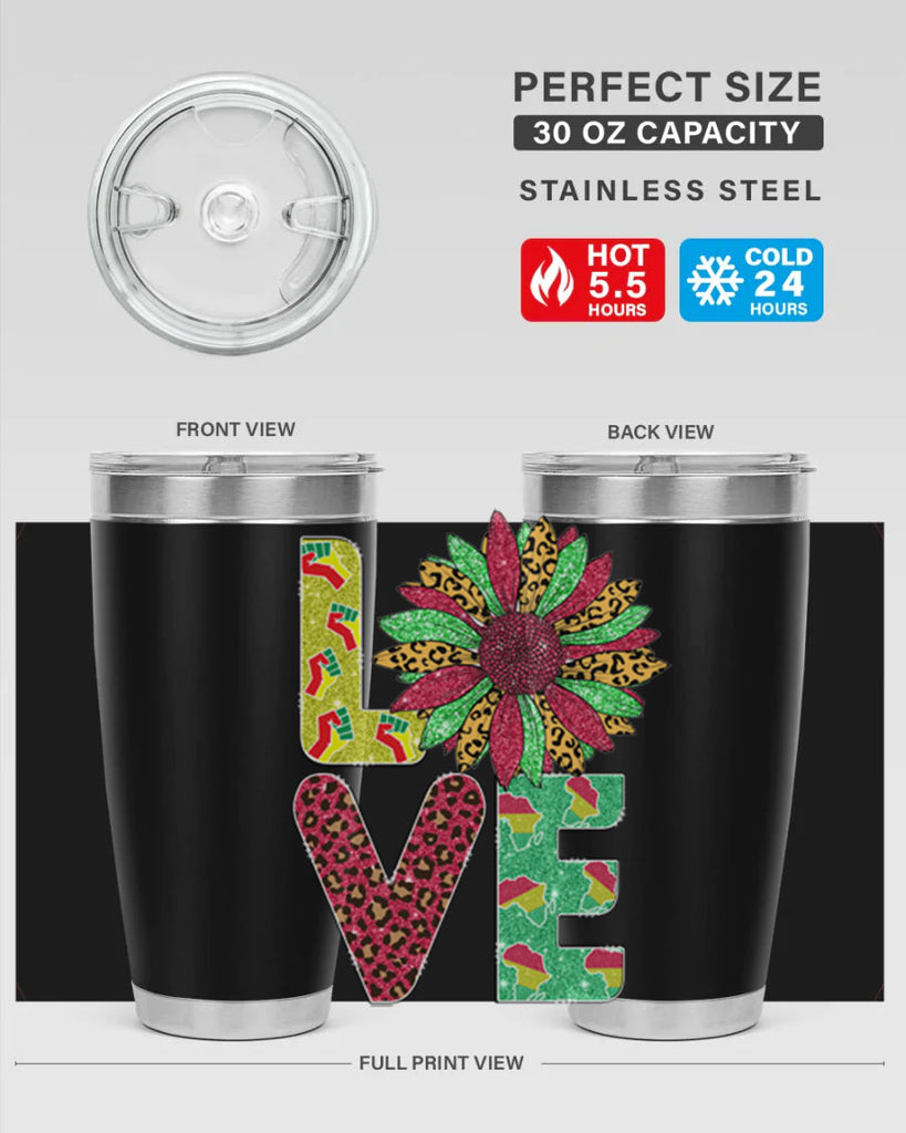 Love Juneteenth Day Fist Sunflower Png 7#- Juneteenth- tumbler