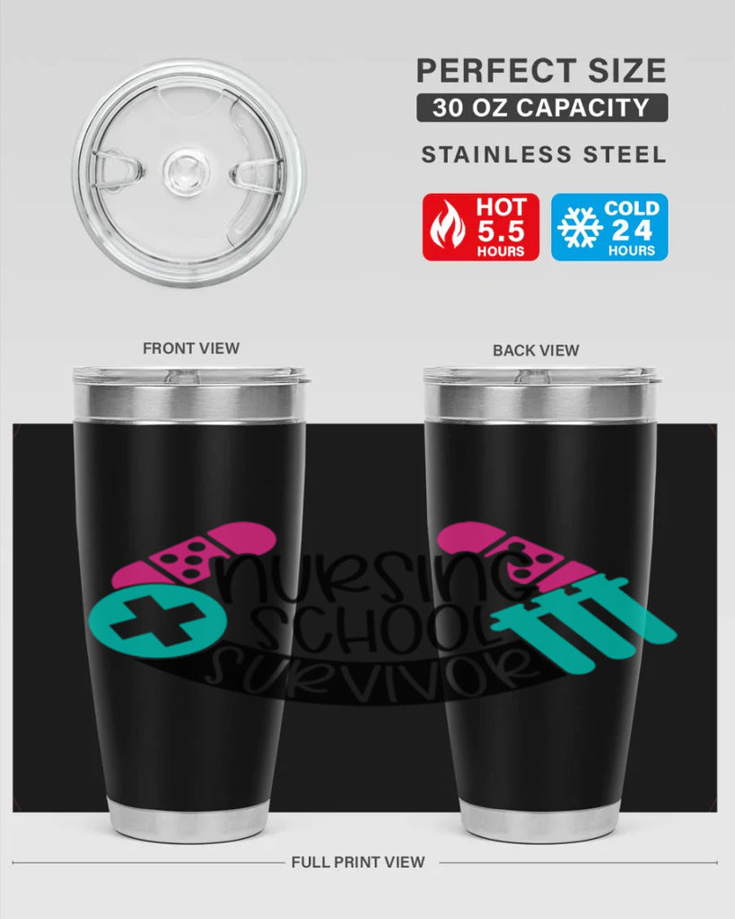 Nursing School Survivor Style Style 64#- nurse- tumbler