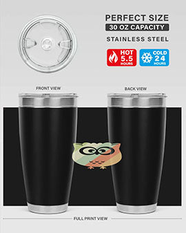 Owl Retro Style Vintage A TurtleRabbit 15#- owl- Tumblers