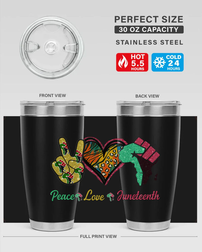 Peace Love Juneteenth Day Fist Png 8#- Juneteenth- tumbler
