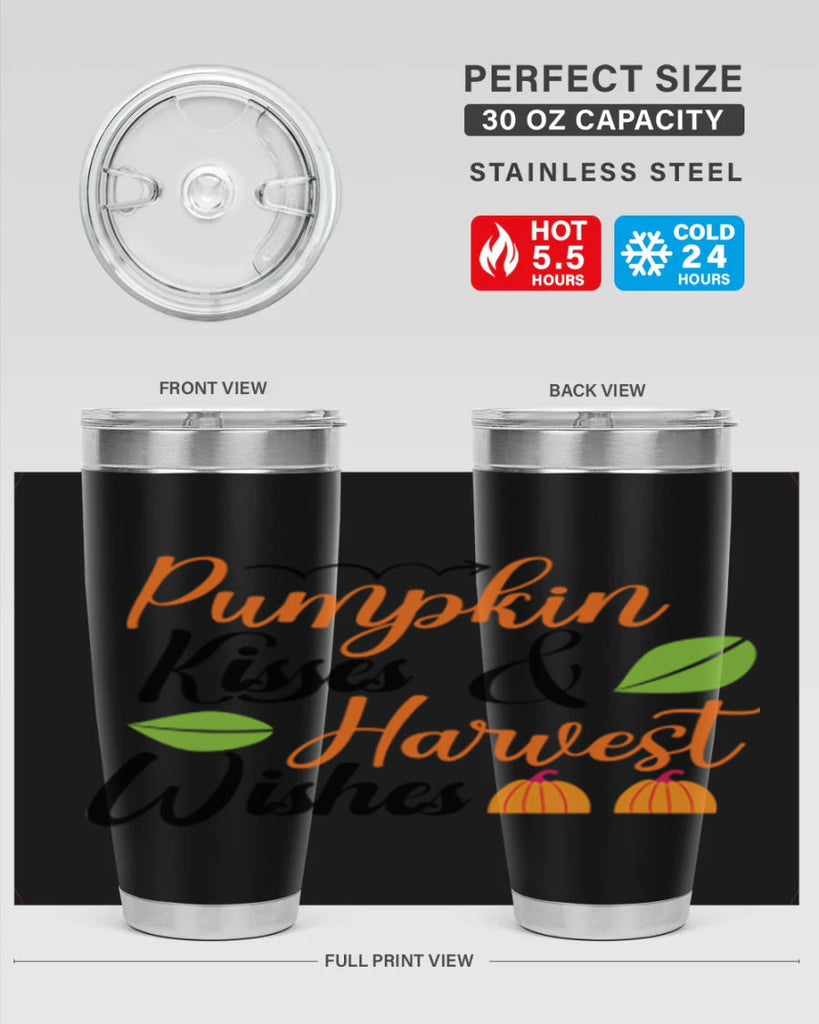Pumpkin Kisses Harvest Wishes 523#- fall- Tumbler
