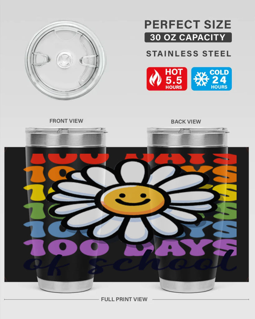 Retro Flower 100 Days Of 56#- 100 days of school- Tumbler