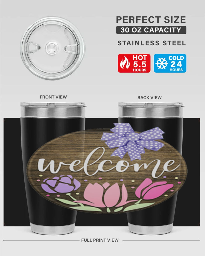 Welcome three flowers Mockup586#- spring- Tumbler