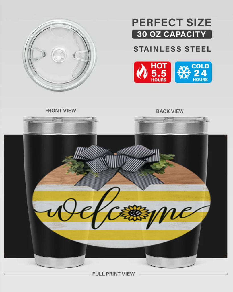 Welcome with sunflower Mockup591#- spring- Tumbler