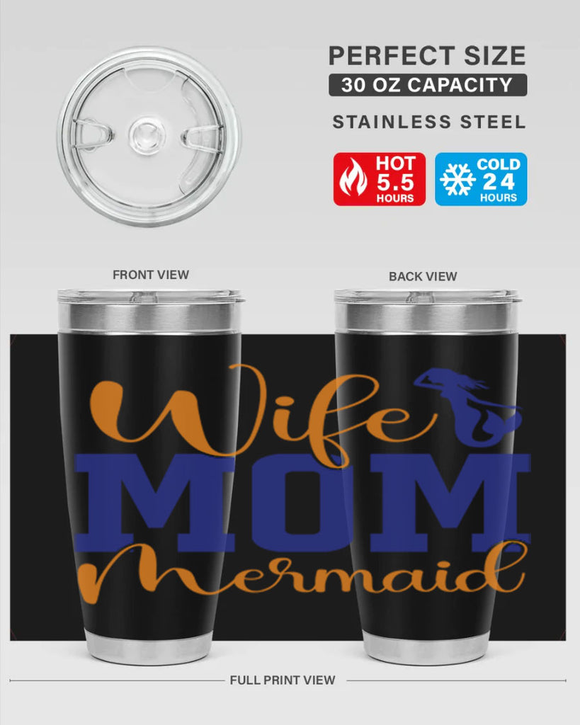 Wife Mom Mermaid 668#- mermaid- Tumbler