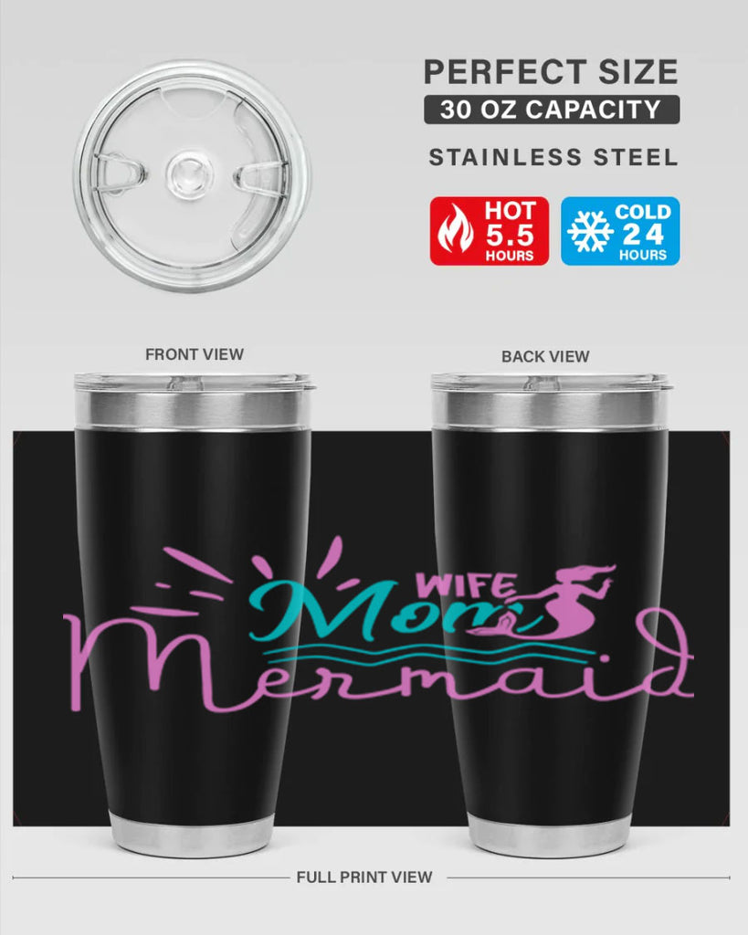 Wife Mom Mermaid 672#- mermaid- Tumbler