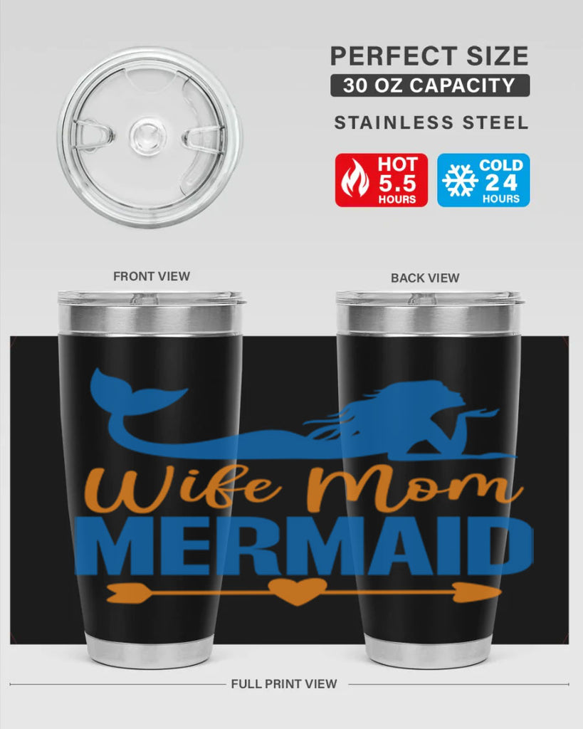 Wife Mom Mermaid 673#- mermaid- Tumbler