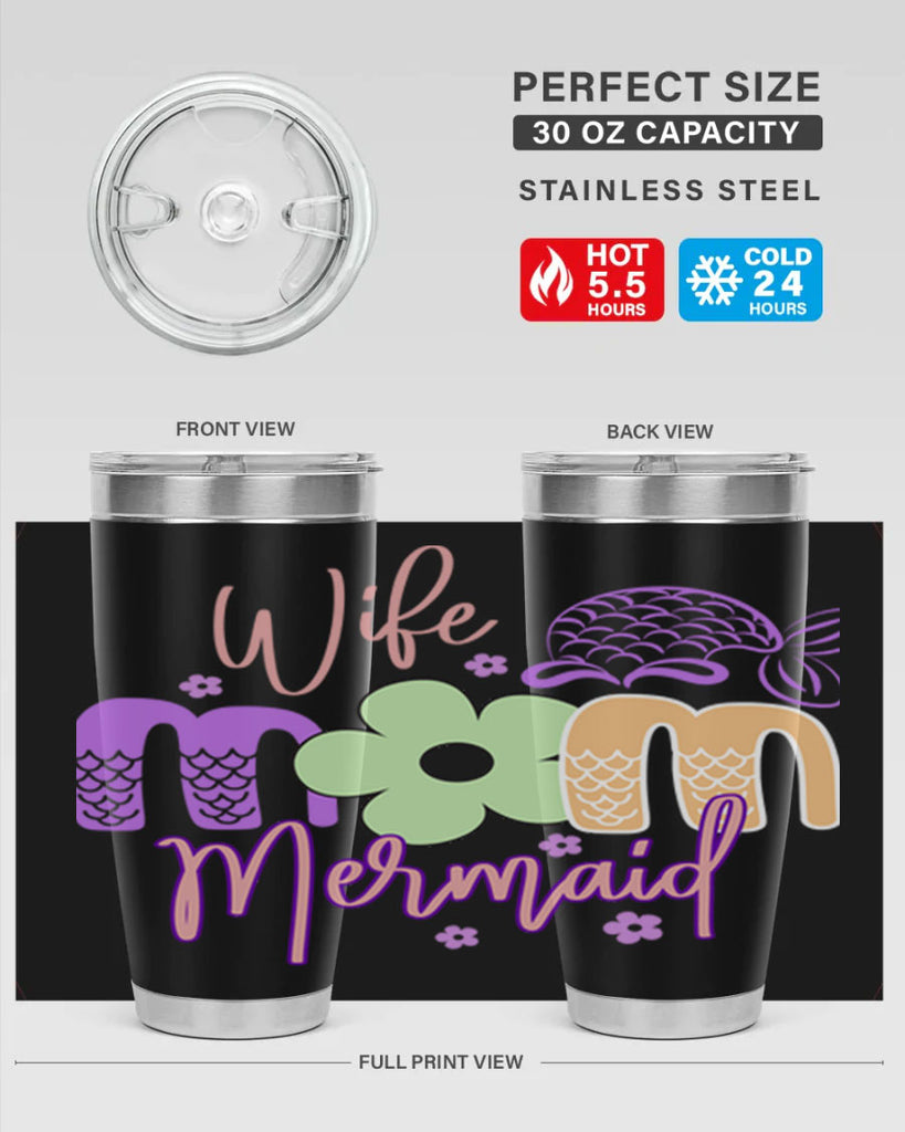 Wife Mom Mermaid 677#- mermaid- Tumbler