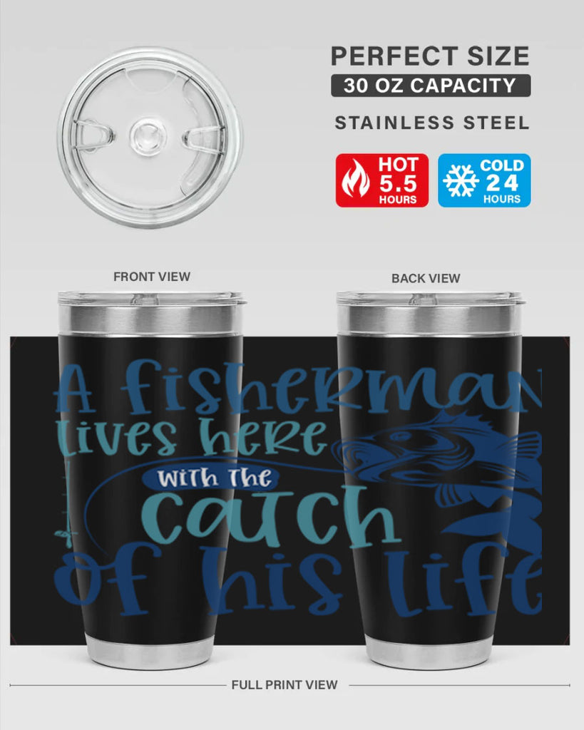a fisherman lives here with the catch 228#- fishing- Tumbler