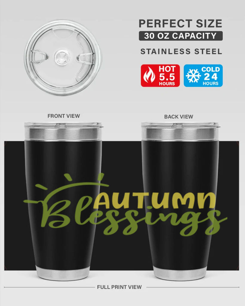 autumn blessings 66#- thanksgiving- Tumbler