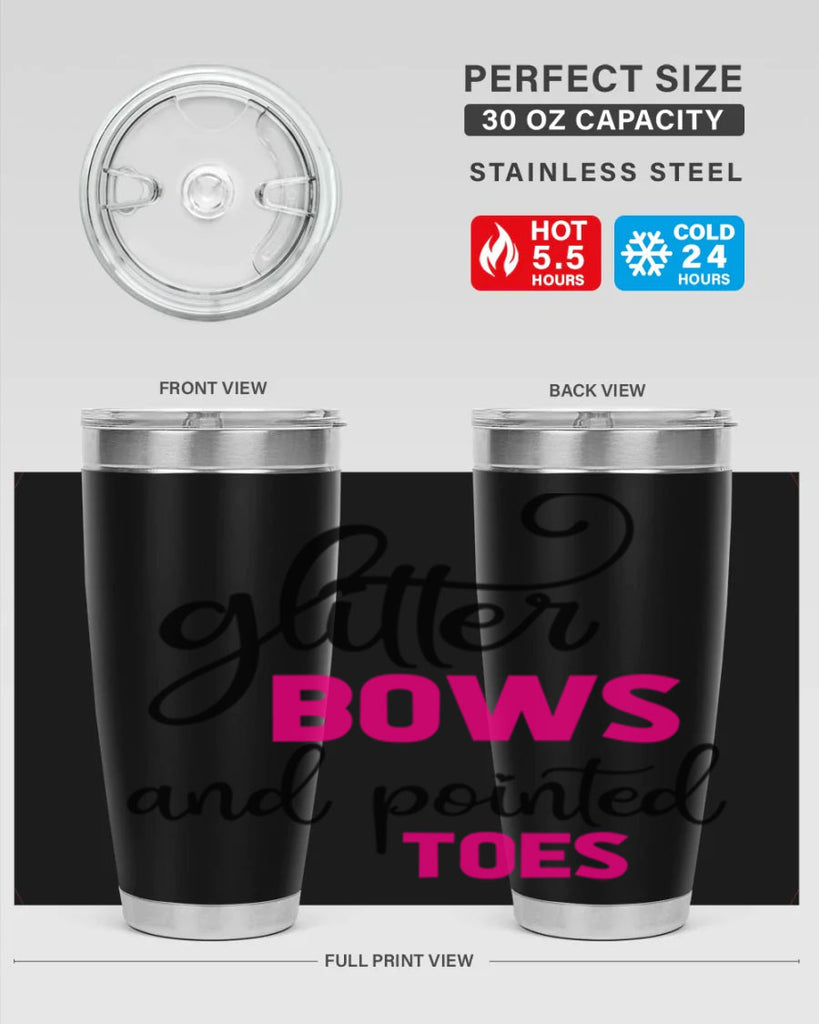 glitter bows and pointed toes 41#- ballet- Tumbler