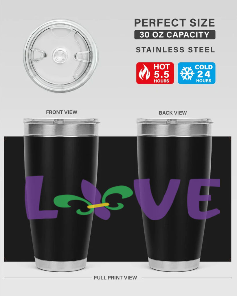 love 80#- mardi gras- Tumbler