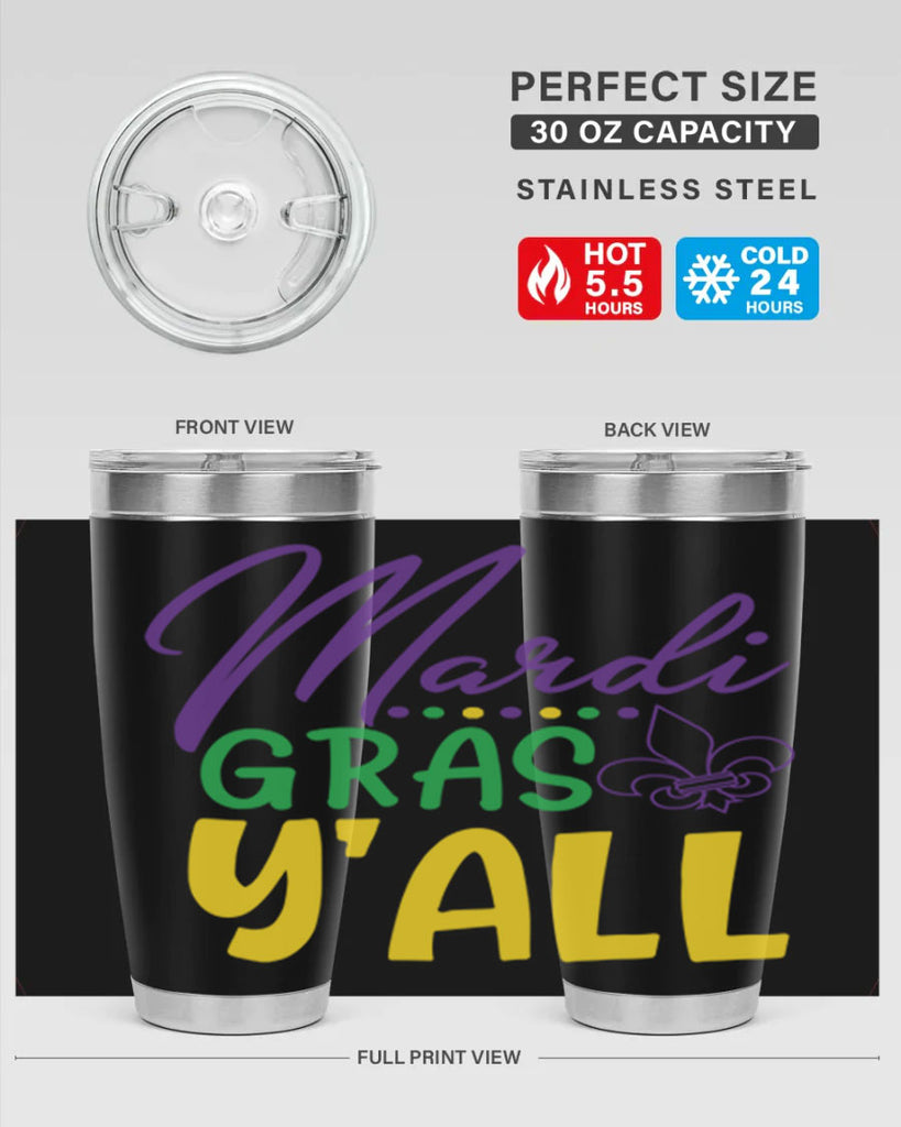 mardi gras yall 77#- mardi gras- Tumbler