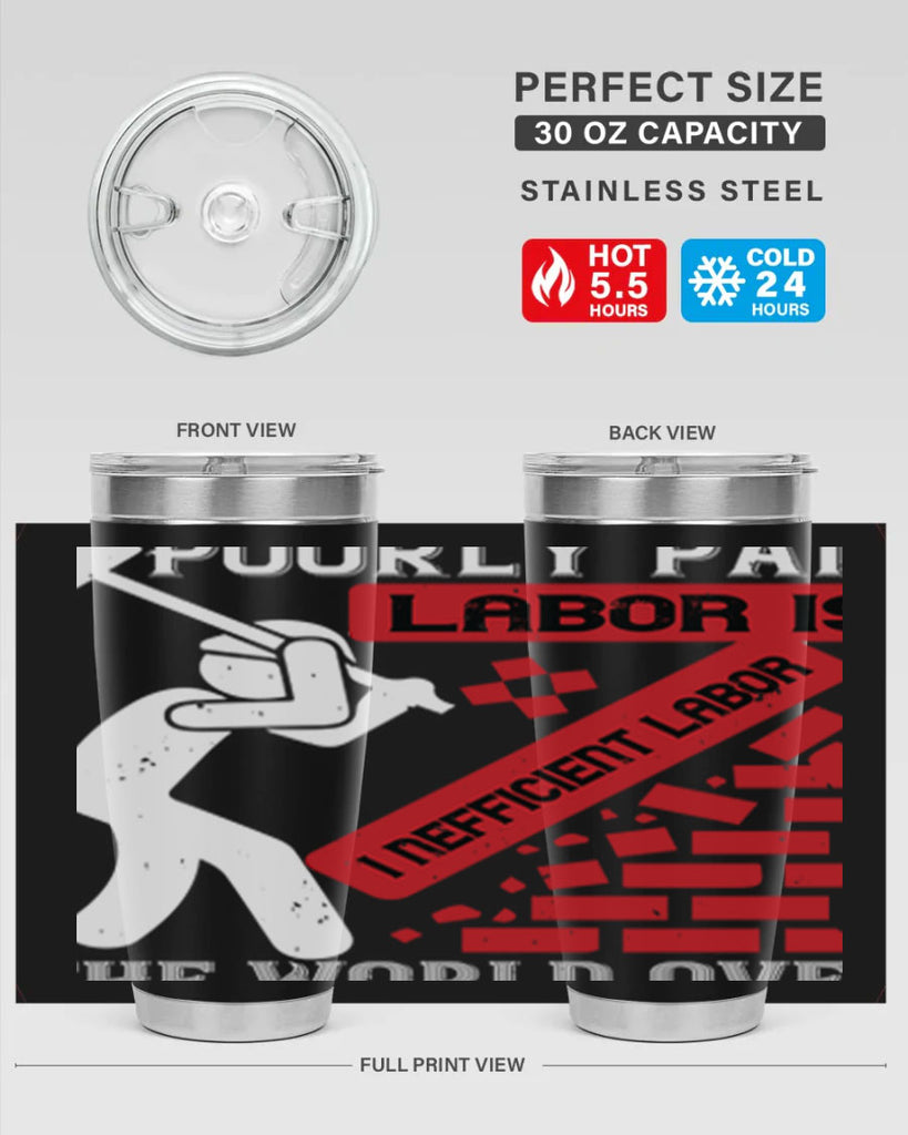 poorly paid labor is inefficient labor the world over 19#- labor day- Tumbler